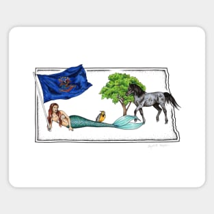 North Dakota Mermaid Magnet